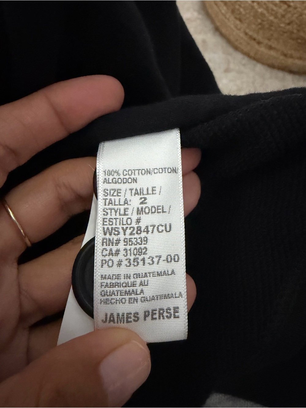 Standard James Perse Black Double Breasted Hoodie Peacoat Medium - Picture 7 of 8